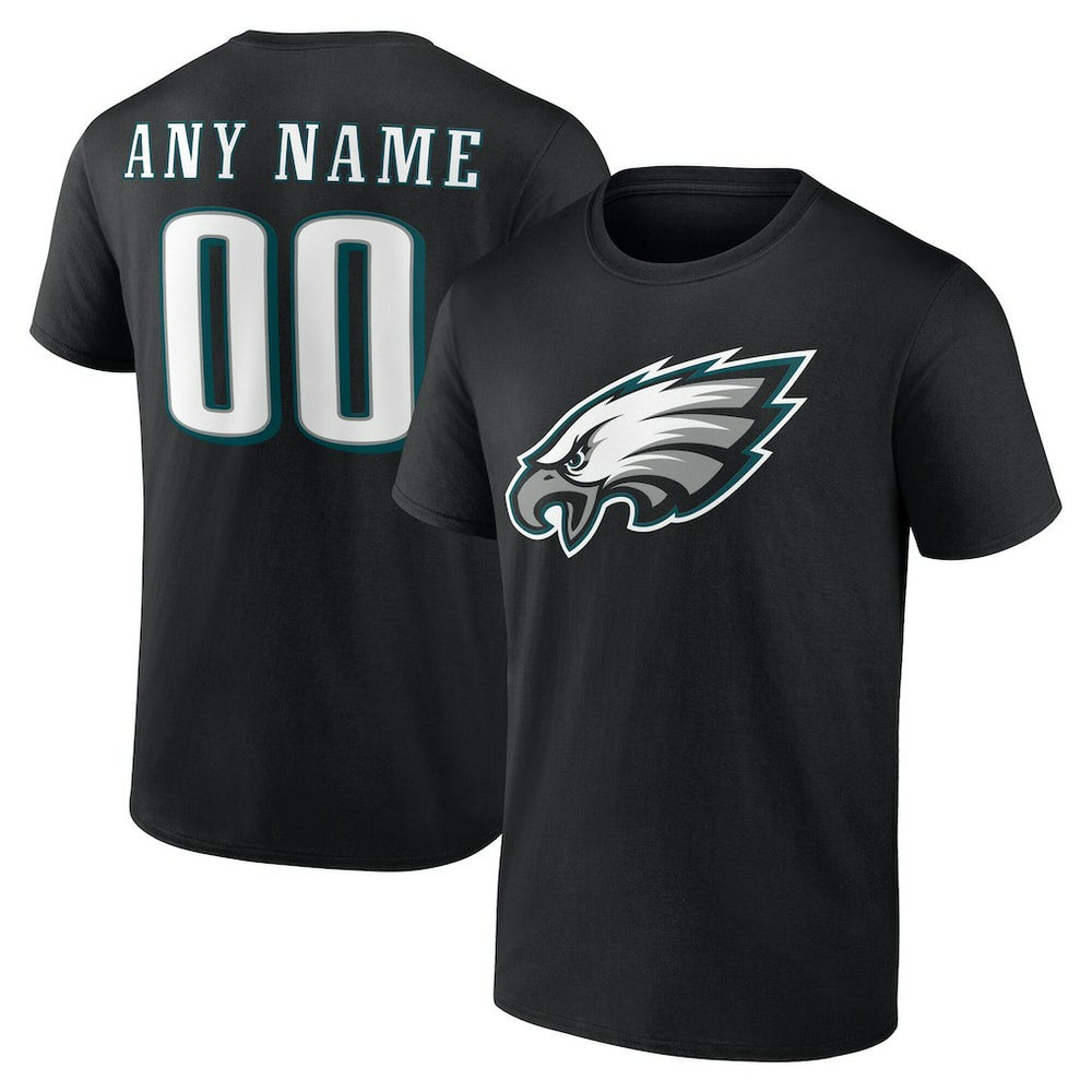 Philadelphia Eagles Team Authentic Personalized Name & Number T-Shirt Black | NFL