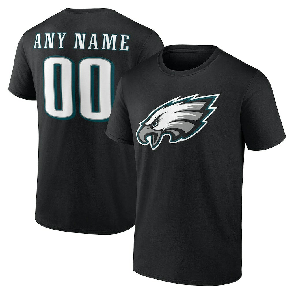 Philadelphia Eagles Team Authentic Personalized Name & Number T-Shirt Black | NFL