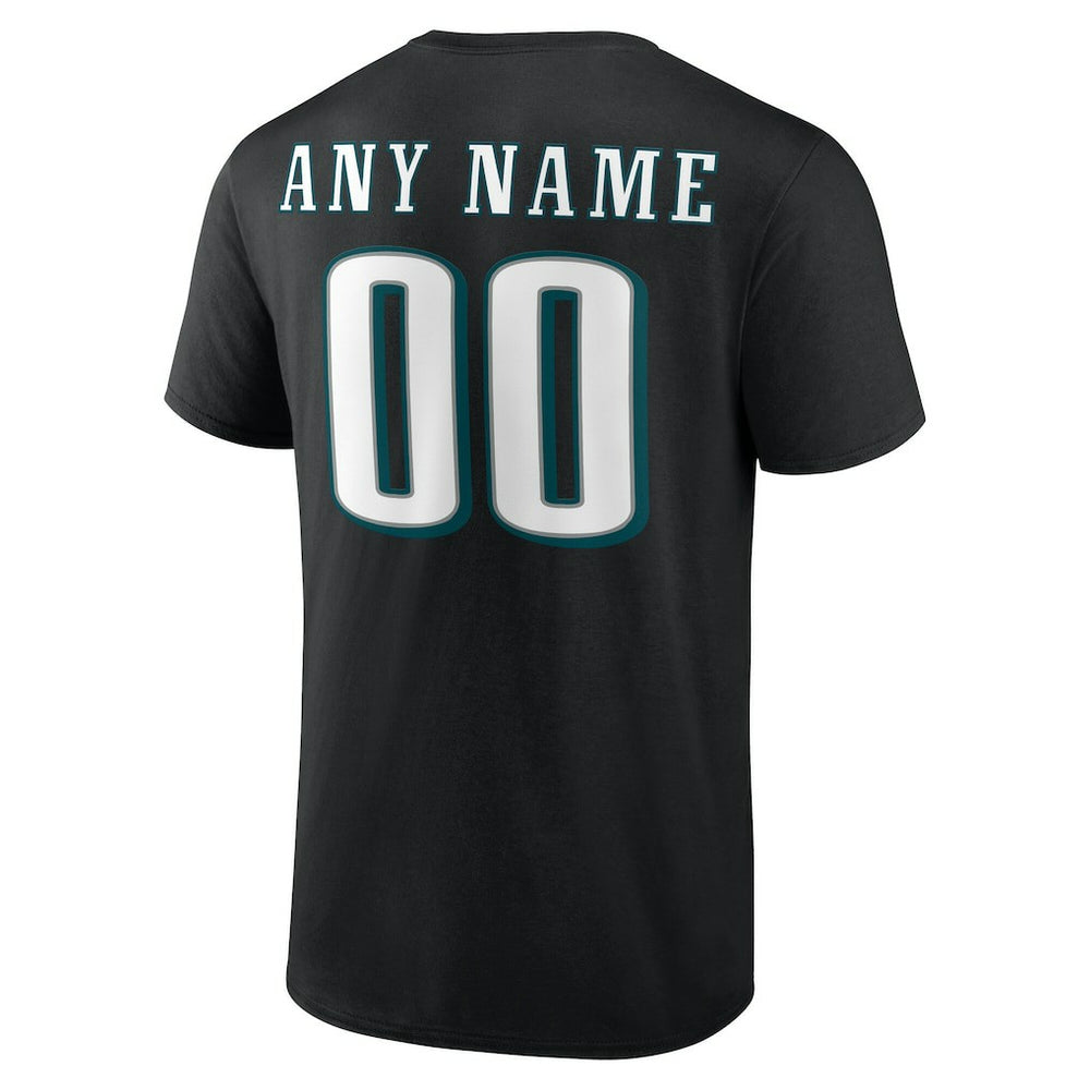 Philadelphia Eagles Team Authentic Personalized Name & Number T-Shirt Black | NFL