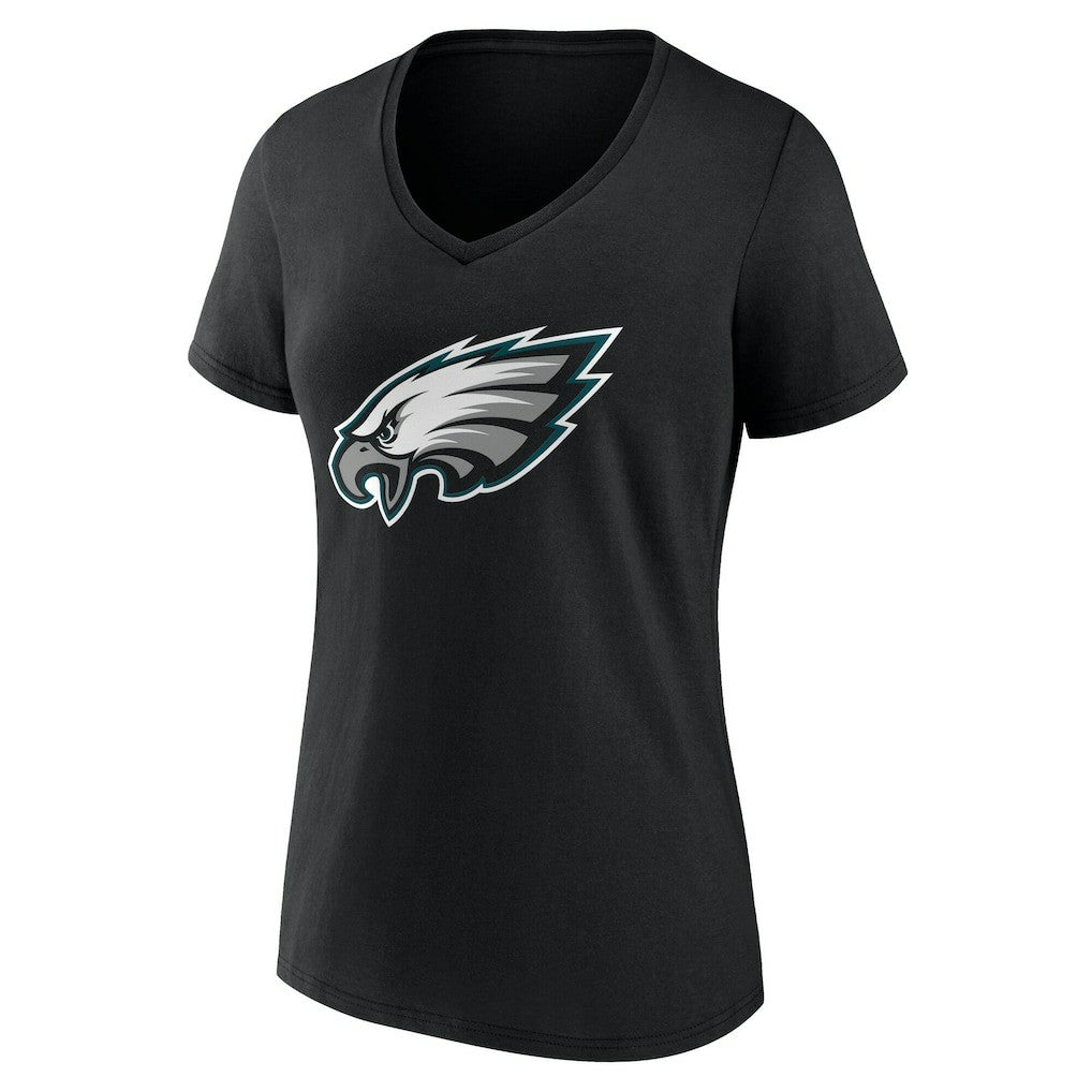 Philadelphia Eagles Women's Team Authentic Personalized Name & Number V-Neck T-Shirt Black | NFL