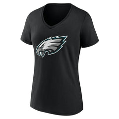 Philadelphia Eagles Women's Team Authentic Personalized Name & Number V-Neck T-Shirt Black | NFL