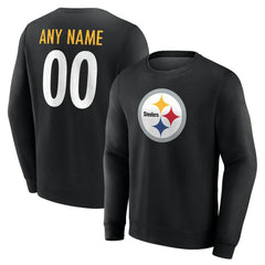 Pittsburgh Steelers Team Authentic Personalized Name & Number Sweatshirt Black | NFL