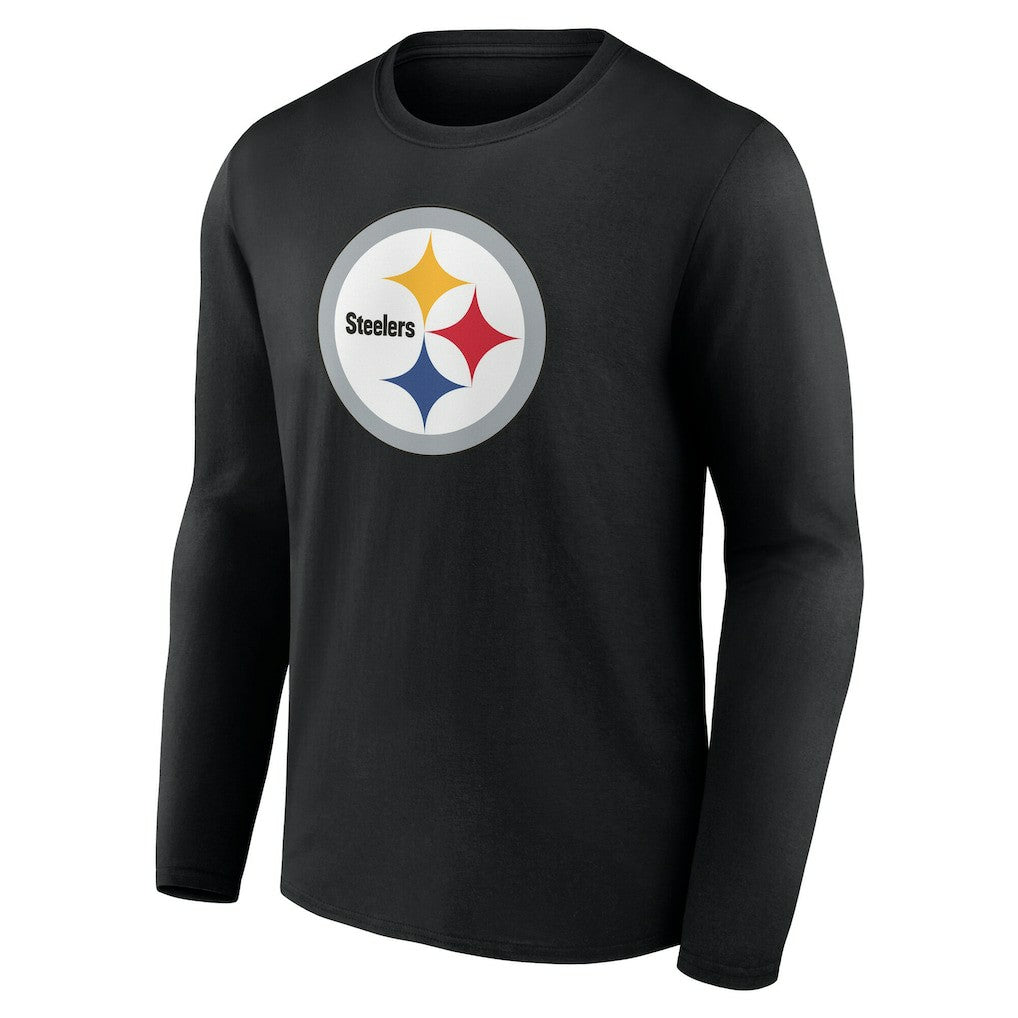 Pittsburgh Steelers Team Authentic Personalized Name & Number Long Sleeve T-Shirt Black | NFL