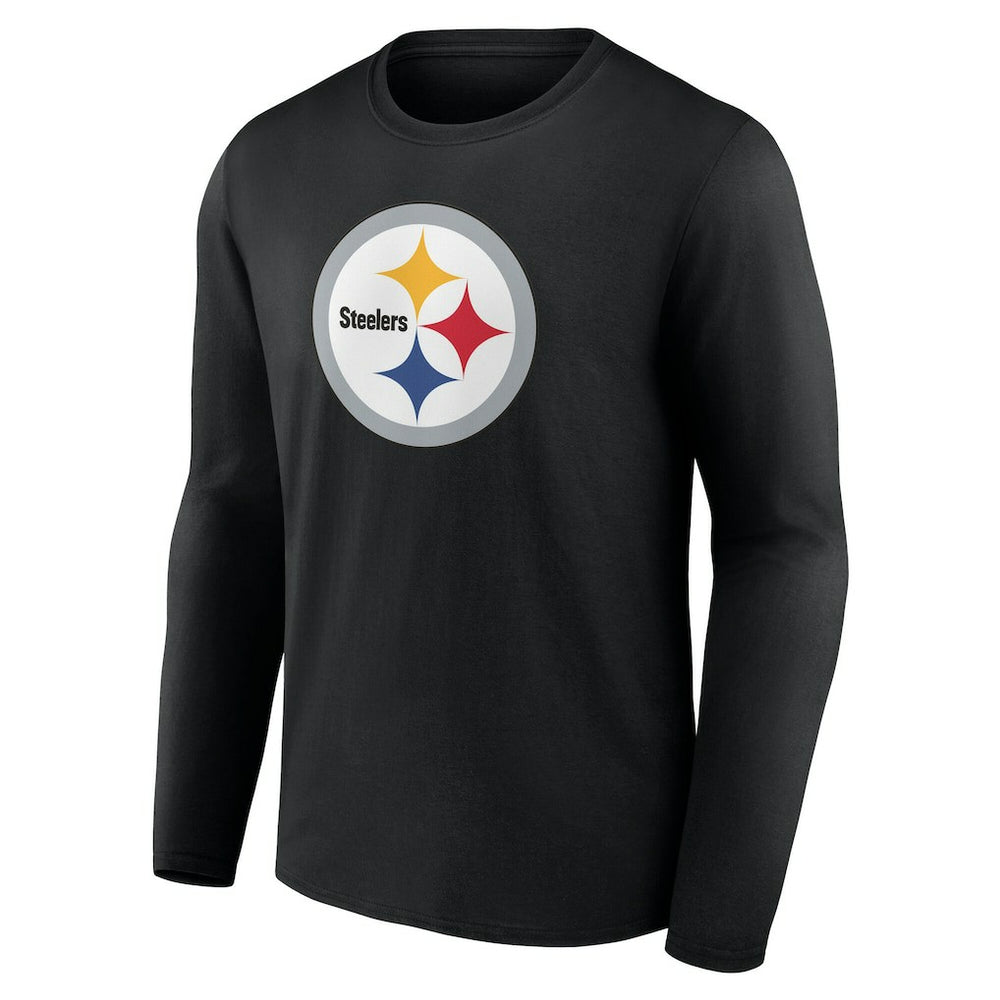 Pittsburgh Steelers Team Authentic Personalized Name & Number Long Sleeve T-Shirt Black | NFL