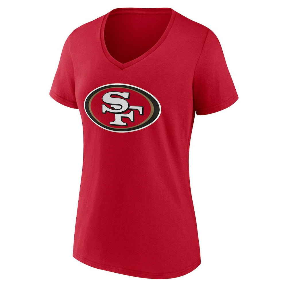 San Francisco 49ers Women's Team Authentic Personalized Name & Number V-Neck T-Shirt Scarlet | NFL