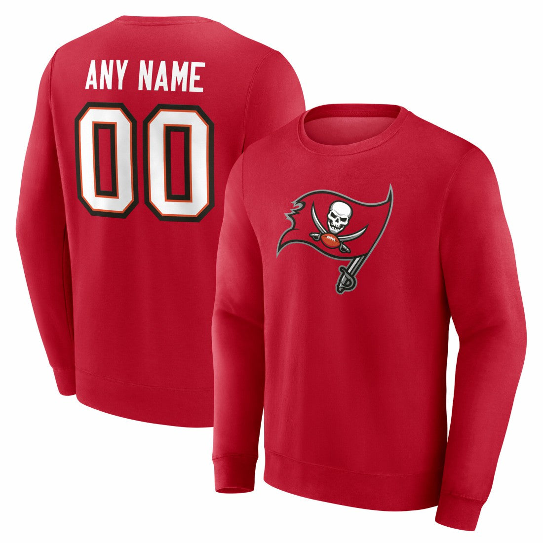 Tampa Bay Buccaneers Team Authentic Personalized Name & Number Sweatshirt Red | NFL