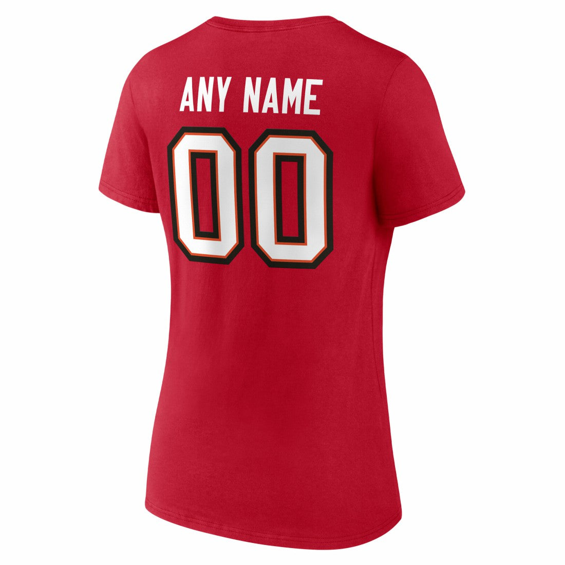 Tampa Bay Buccaneers Women's Team Authentic Personalized Name & Number V-Neck T-Shirt Red | NFL