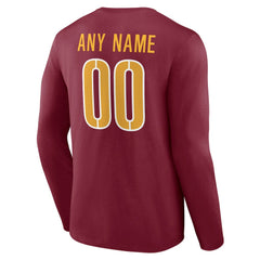 Washington Commanders Team Authentic Personalized Name & Number Long Sleeve T-Shirt Burgundy | NFL