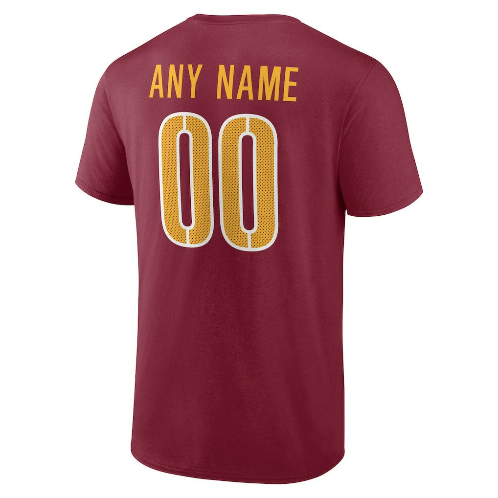 Washington Commanders Team Authentic Personalized Name & Number T-Shirt Burgundy | NFL