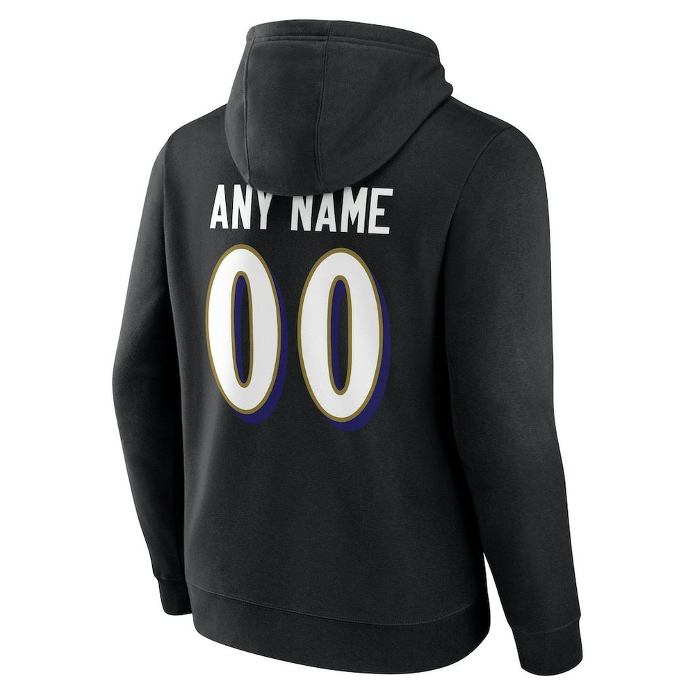 Baltimore Ravens Big & Tall Team Authentic Custom Hoodie Black | NFL