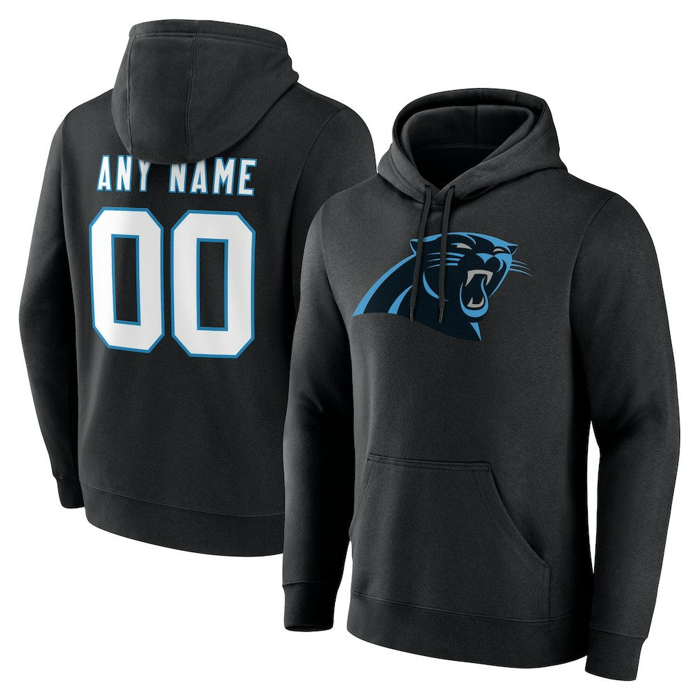 Carolina Panthers Big & Tall Team Authentic Custom Hoodie Black | NFL