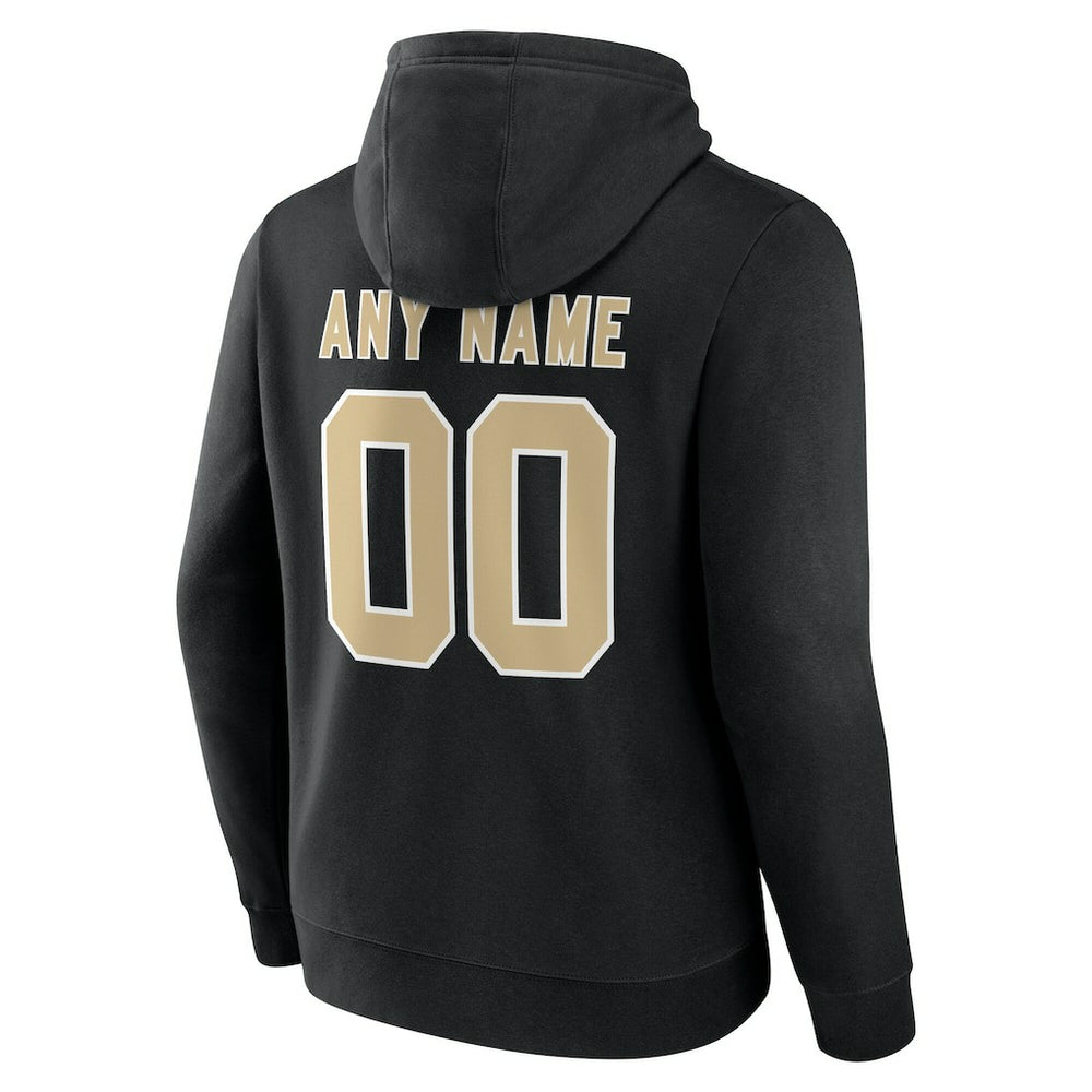 New Orleans Saints Big & Tall Team Authentic Custom Hoodie Black | NFL