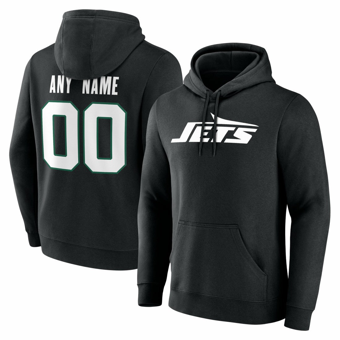 New York Jets Big & Tall Team Authentic Custom Hoodie Black | NFL