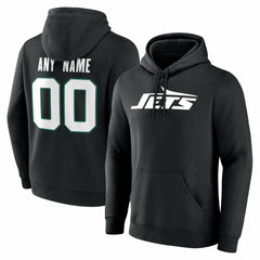 New York Jets Big & Tall Team Authentic Custom Hoodie Black | NFL