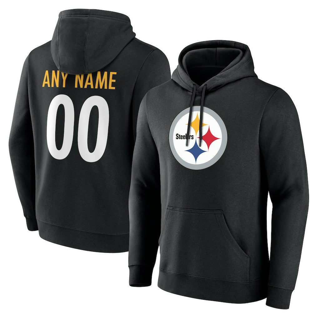 Pittsburgh Steelers Big & Tall Team Authentic Custom Hoodie Black | NFL
