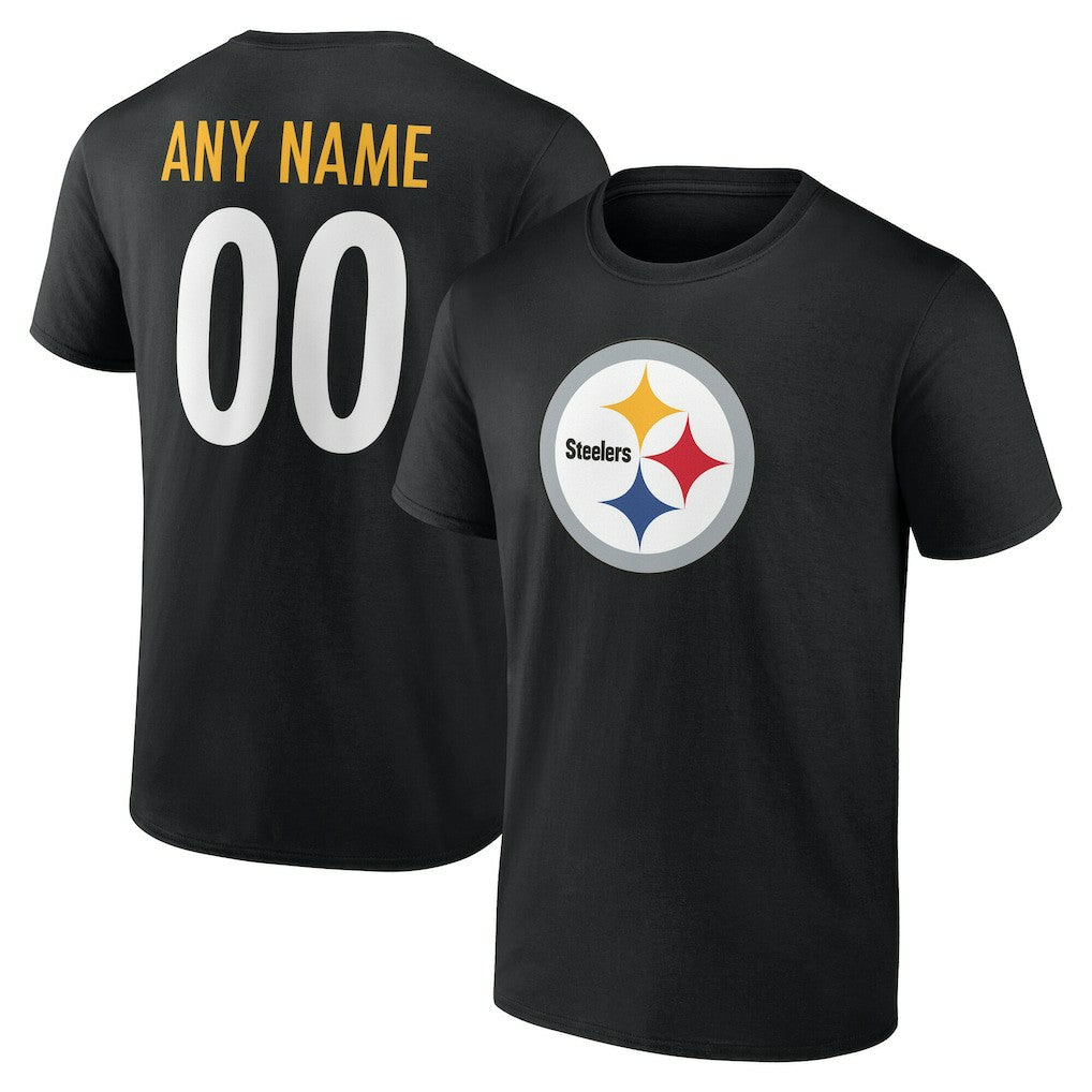 Pittsburgh Steelers Big & Tall Team Authentic Custom T-Shirt Black | NFL