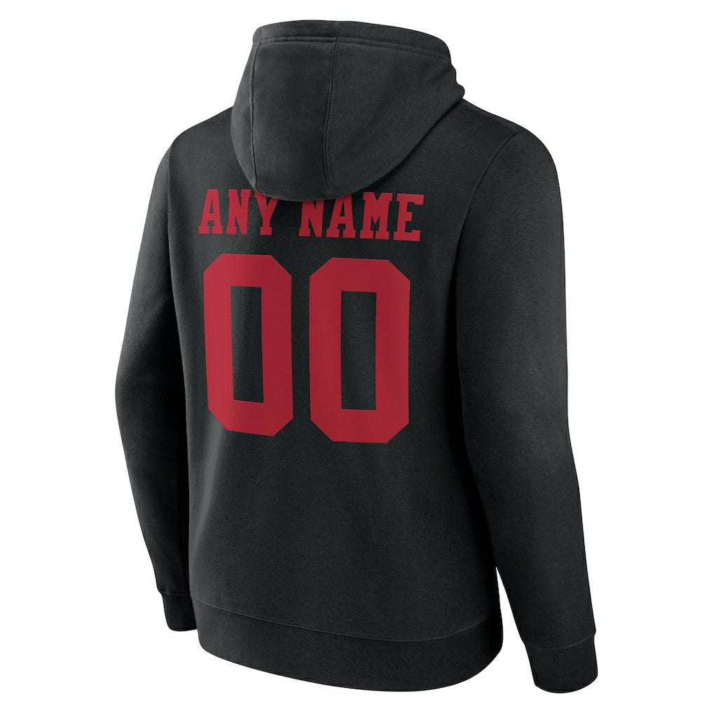 San Francisco 49ers Big & Tall Team Authentic Custom Hoodie Black | NFL