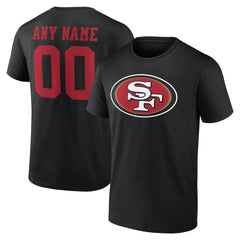San Francisco 49ers Big & Tall Team Authentic Custom T-Shirt Black | NFL