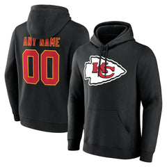 Kansas City Chiefs Big & Tall Team Authentic Custom Hoodie Black | NFL