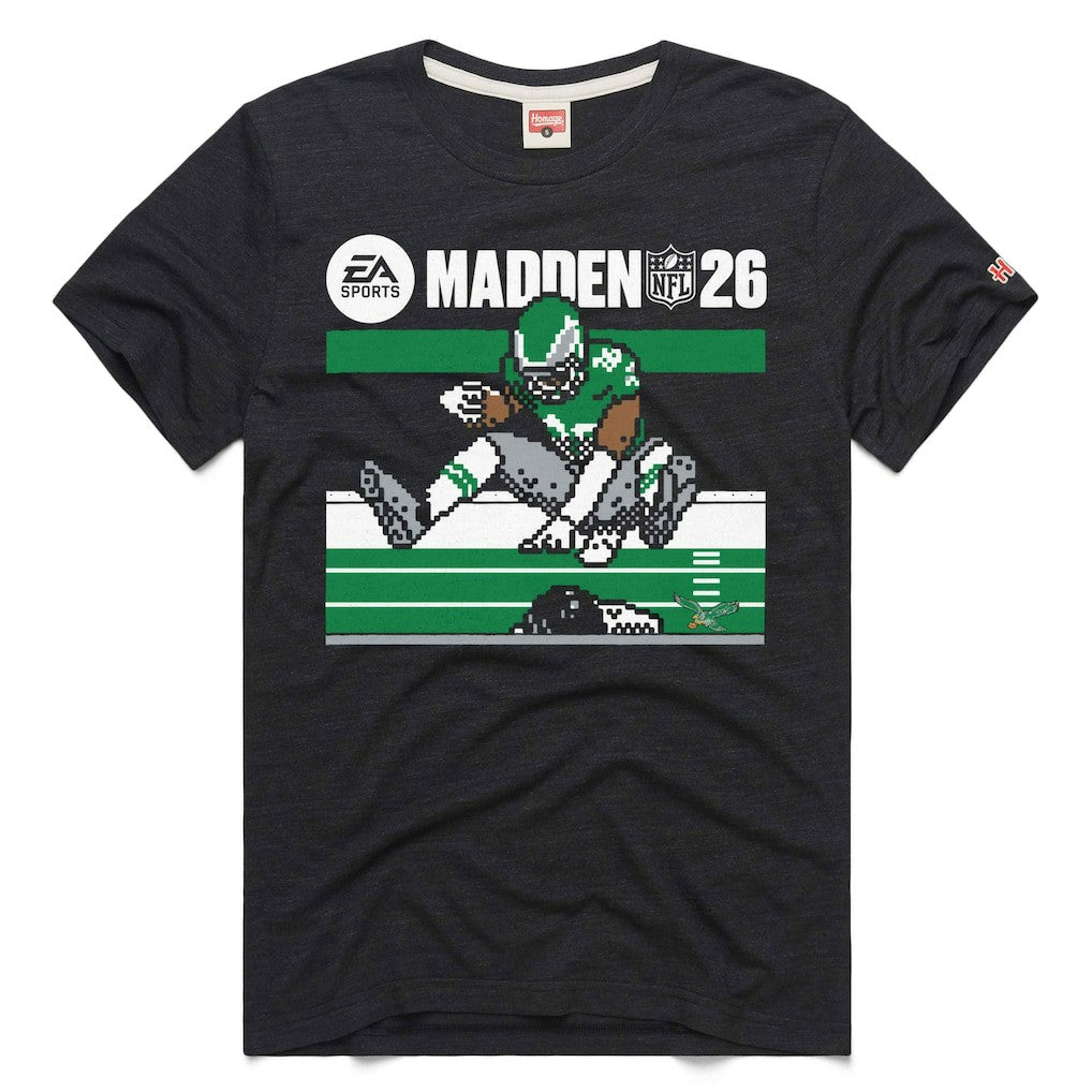 Saquon Barkley Philadelphia Eagles Homage Unisex Madden NFL '26 Retro Cover Tri-Blend T-Shirt Charcoal | NFL