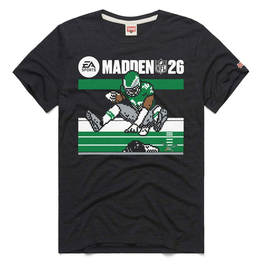 Saquon Barkley Philadelphia Eagles Homage Unisex Madden NFL '26 Retro Cover Tri-Blend T-Shirt Charcoal | NFL