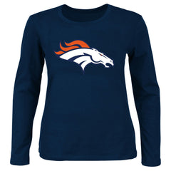 Denver Broncos Women's Plus Size Scoop Neck Long Sleeve T-Shirt Navy | Fanatics