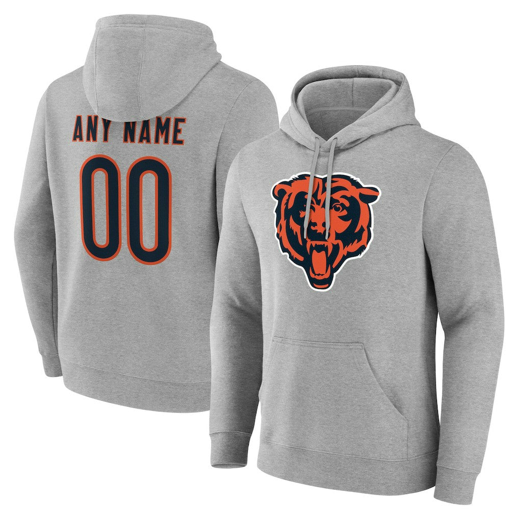 Chicago Bears Big & Tall Team Authentic Custom Hoodie Gray | NFL
