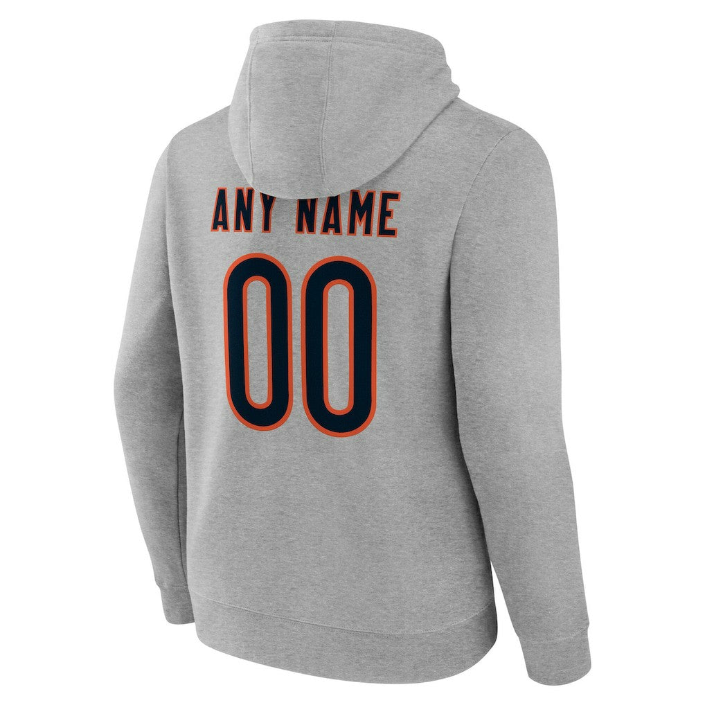 Chicago Bears Big & Tall Team Authentic Custom Hoodie Gray | NFL