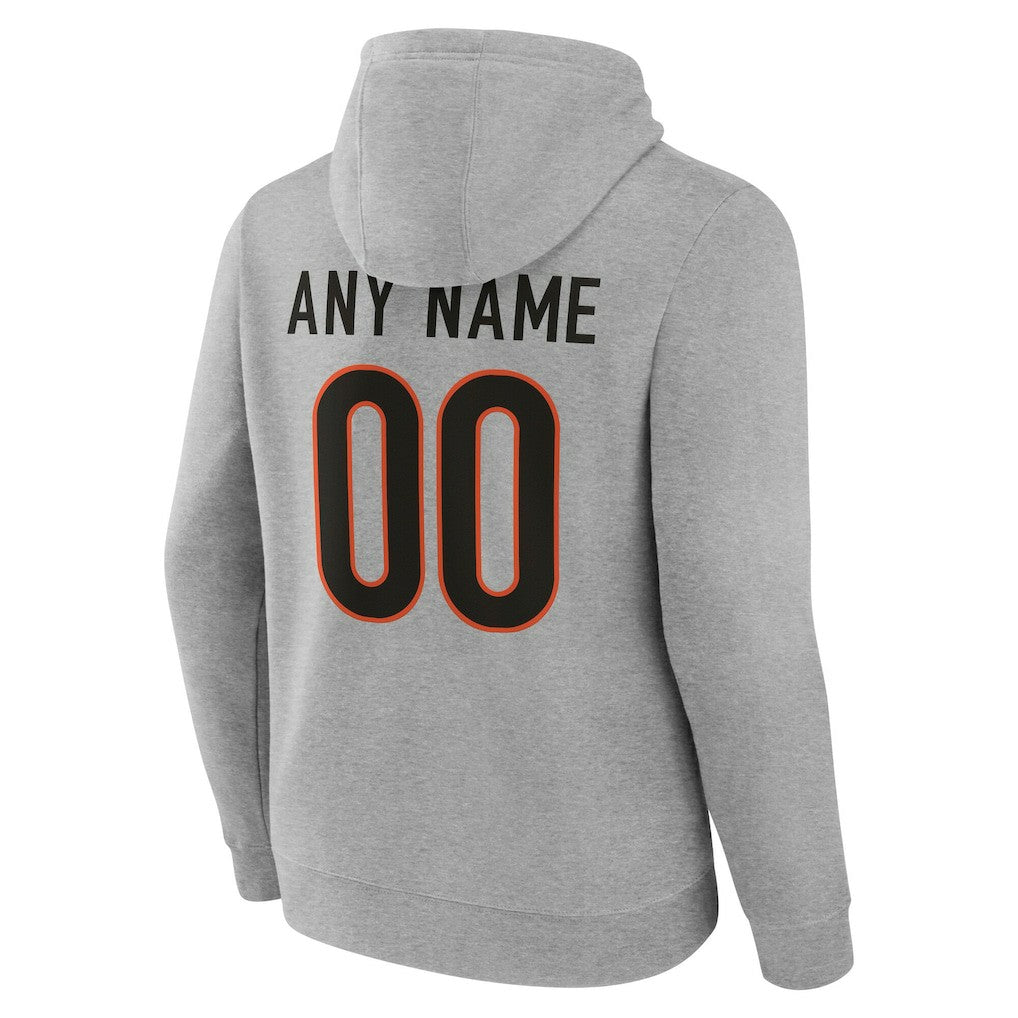 Cincinnati Bengals Big & Tall Team Authentic Custom Hoodie Gray | NFL