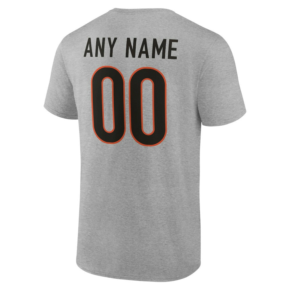 Cincinnati Bengals Big & Tall Team Authentic Custom T-Shirt Gray | NFL