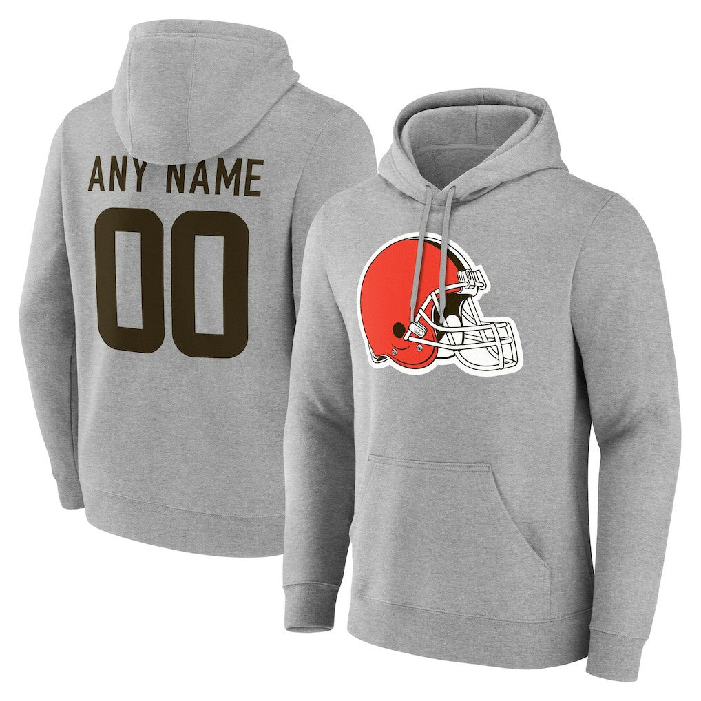 Cleveland Browns Big & Tall Team Authentic Custom Hoodie Gray | NFL