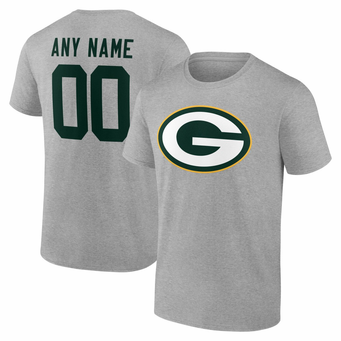 Green Bay Packers Big & Tall Team Authentic Custom T-Shirt Gray | NFL