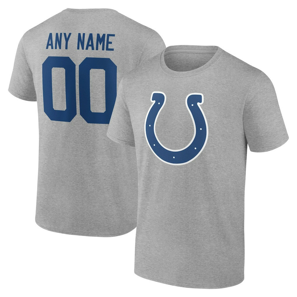 Indianapolis Colts Big & Tall Team Authentic Custom T-Shirt Gray | NFL