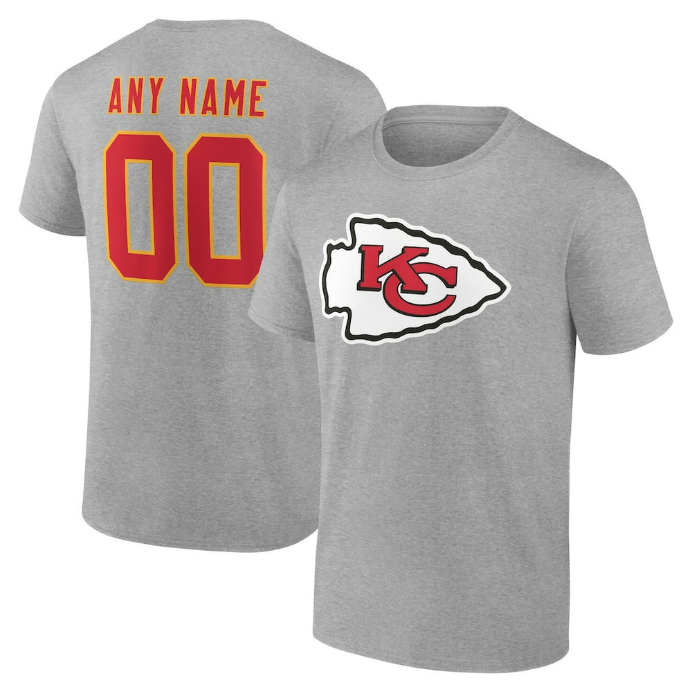 Kansas City Chiefs Big & Tall Team Authentic Custom T-Shirt Gray | NFL