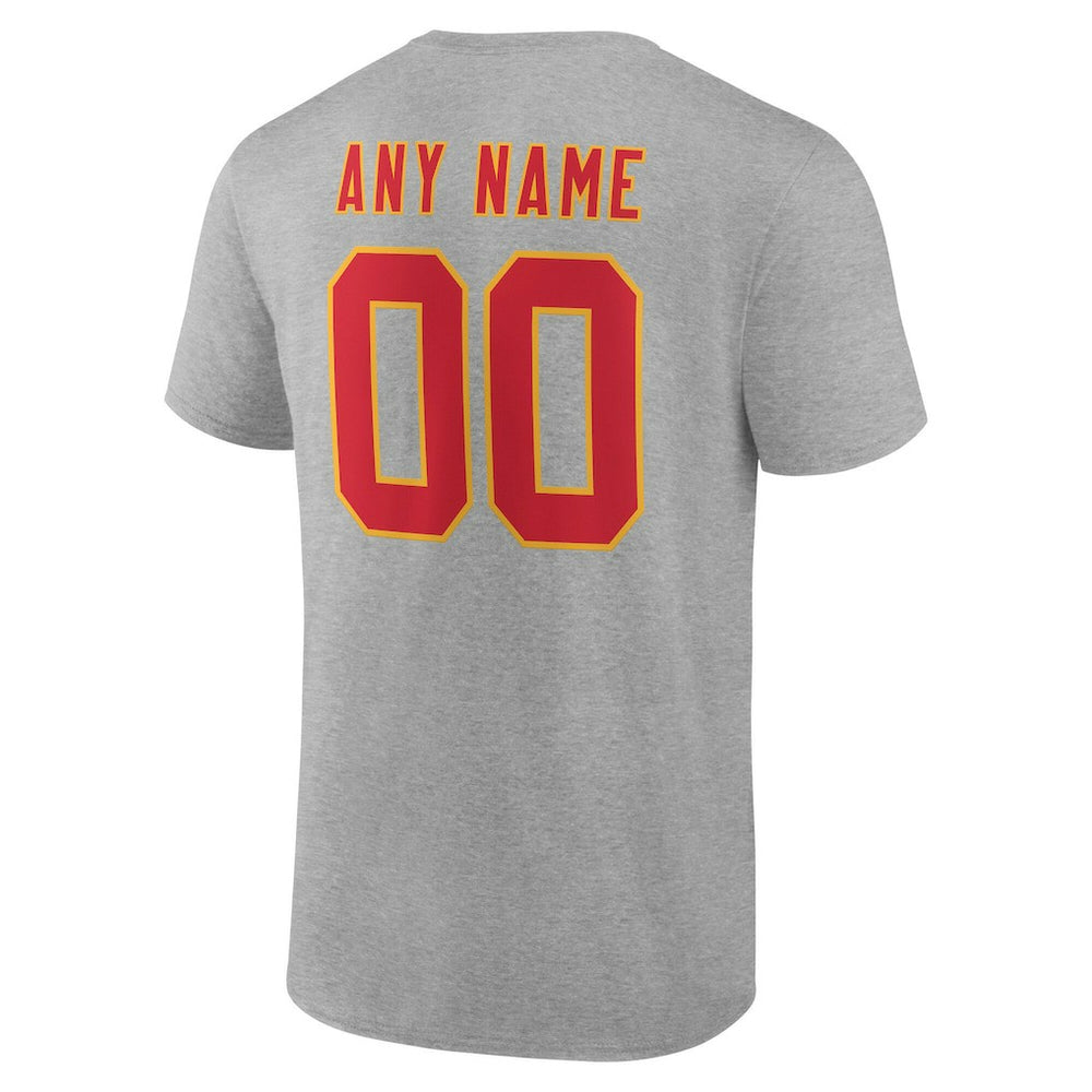 Kansas City Chiefs Big & Tall Team Authentic Custom T-Shirt Gray | NFL
