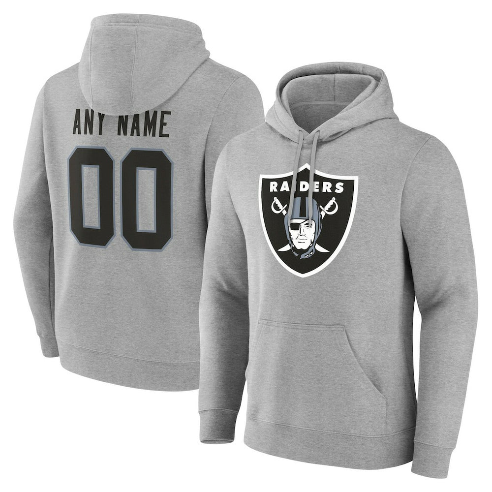 Las Vegas Raiders Big & Tall Team Authentic Custom Hoodie Gray | NFL