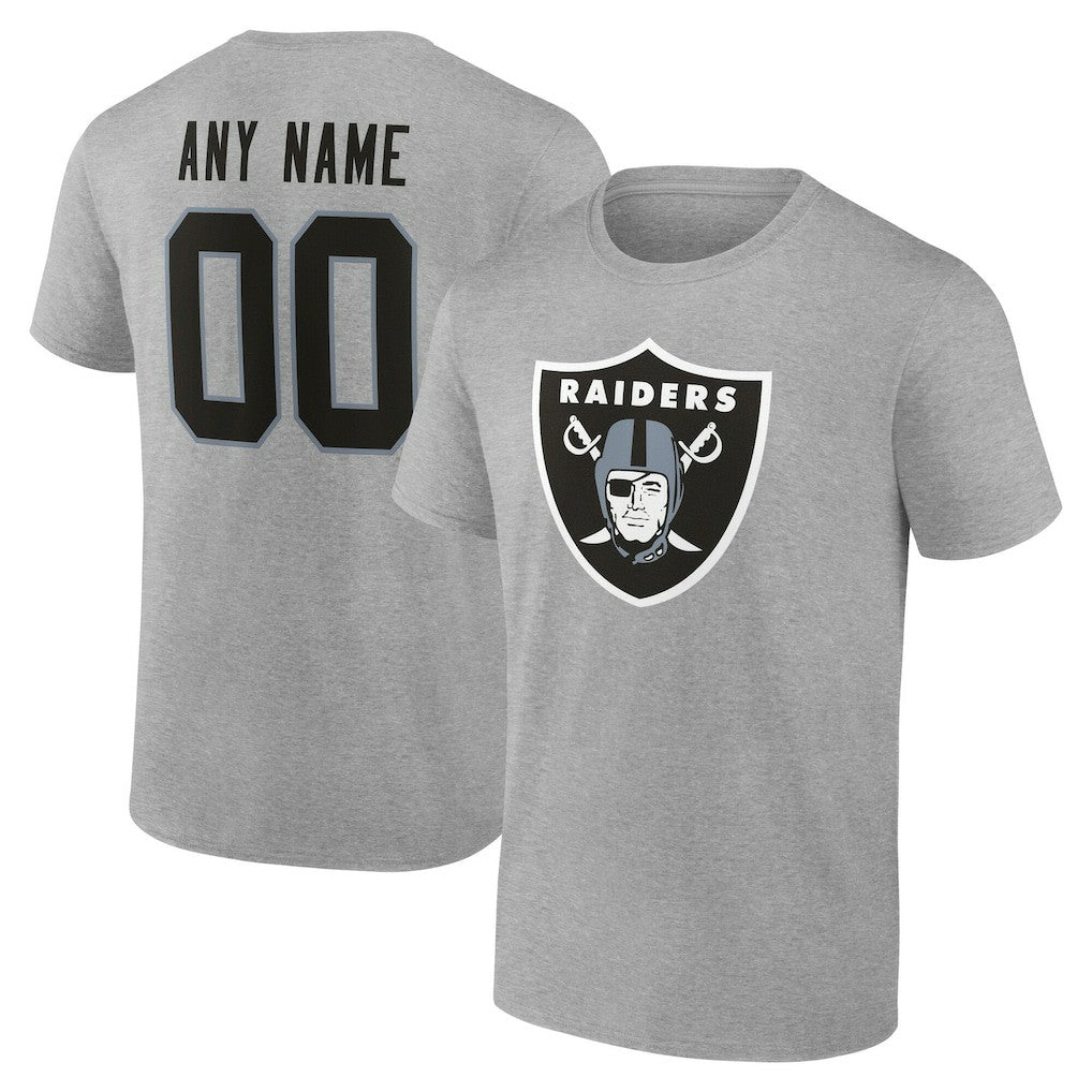 Las Vegas Raiders Big & Tall Team Authentic Custom T-Shirt Gray | NFL