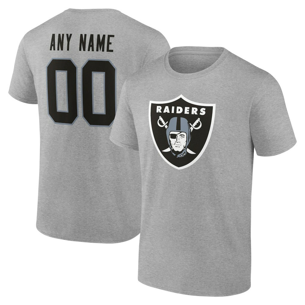 Las Vegas Raiders Big & Tall Team Authentic Custom T-Shirt Gray | NFL
