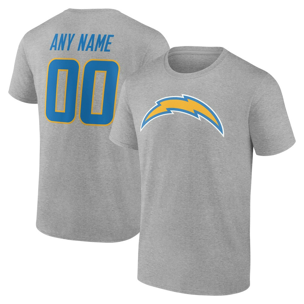 Los Angeles Chargers Big & Tall Team Authentic Custom T-Shirt Gray | NFL