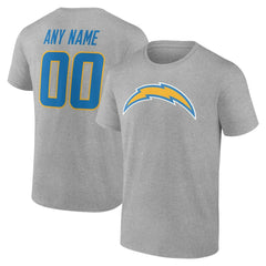 Los Angeles Chargers Big & Tall Team Authentic Custom T-Shirt Gray | NFL