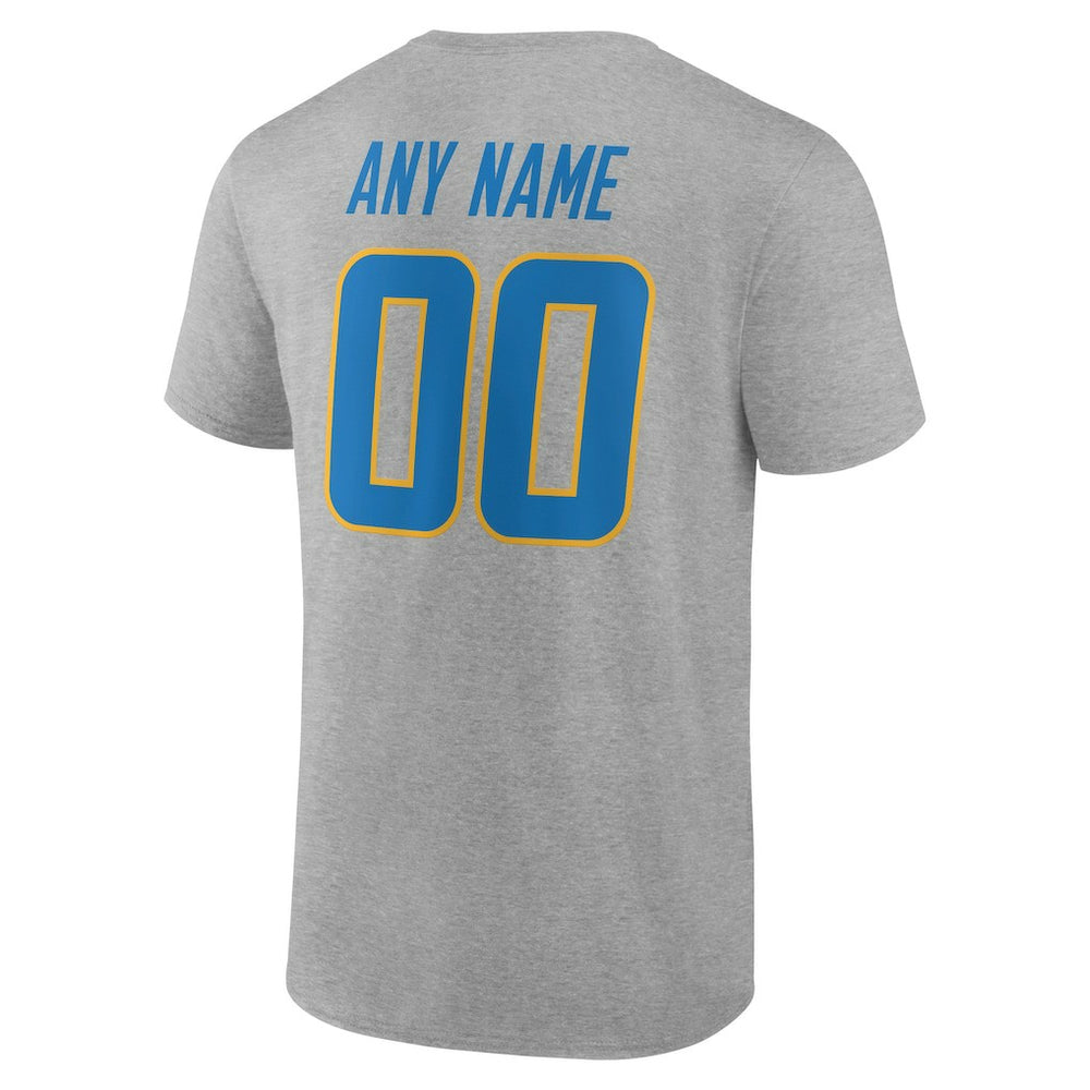 Los Angeles Chargers Big & Tall Team Authentic Custom T-Shirt Gray | NFL
