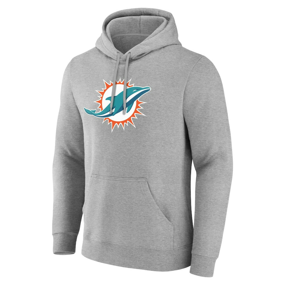 Miami Dolphins Big & Tall Team Authentic Custom Hoodie Gray | NFL