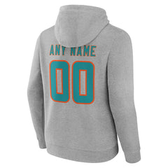 Miami Dolphins Big & Tall Team Authentic Custom Hoodie Gray | NFL