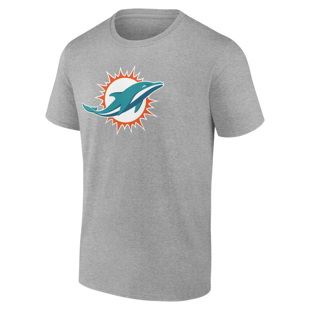 Miami Dolphins Big & Tall Team Authentic Custom T-Shirt Gray | NFL