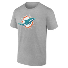 Miami Dolphins Big & Tall Team Authentic Custom T-Shirt Gray | NFL