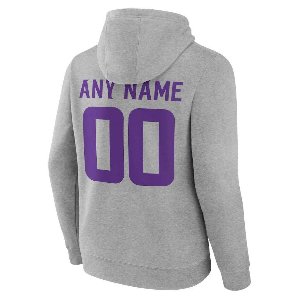 Minnesota Vikings Big & Tall Team Authentic Custom Hoodie Gray | NFL