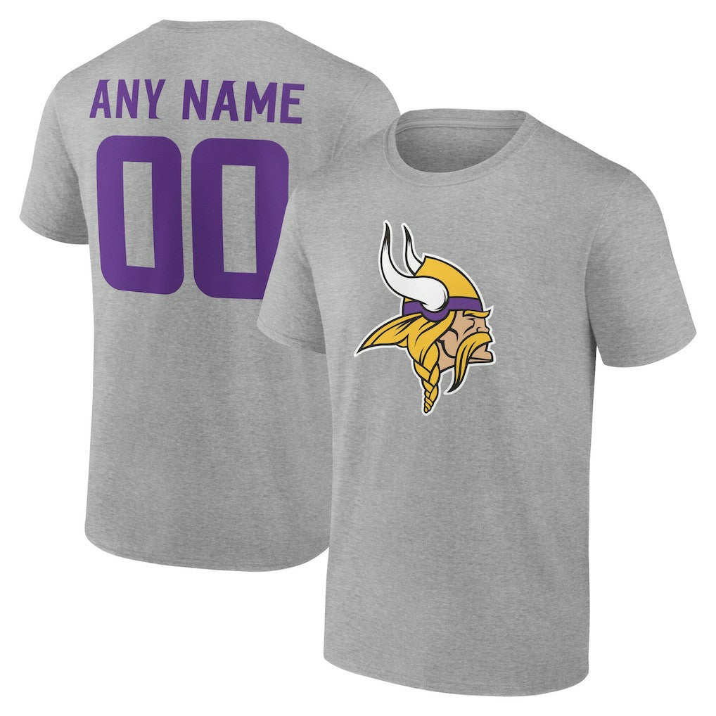 Minnesota Vikings Big & Tall Team Authentic Custom T-Shirt Gray | NFL