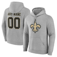 New Orleans Saints Big & Tall Team Authentic Custom Hoodie Gray | NFL