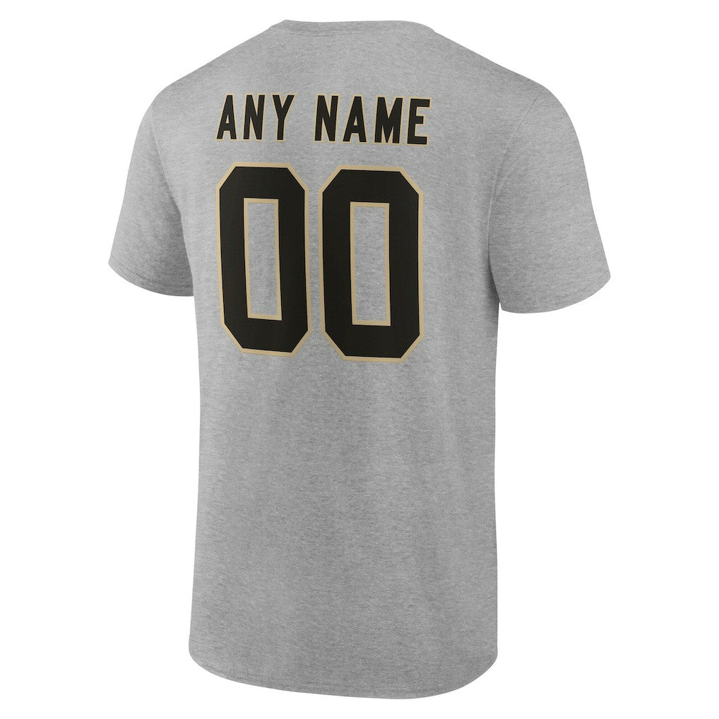 New Orleans Saints Big & Tall Team Authentic Custom T-Shirt Gray | NFL