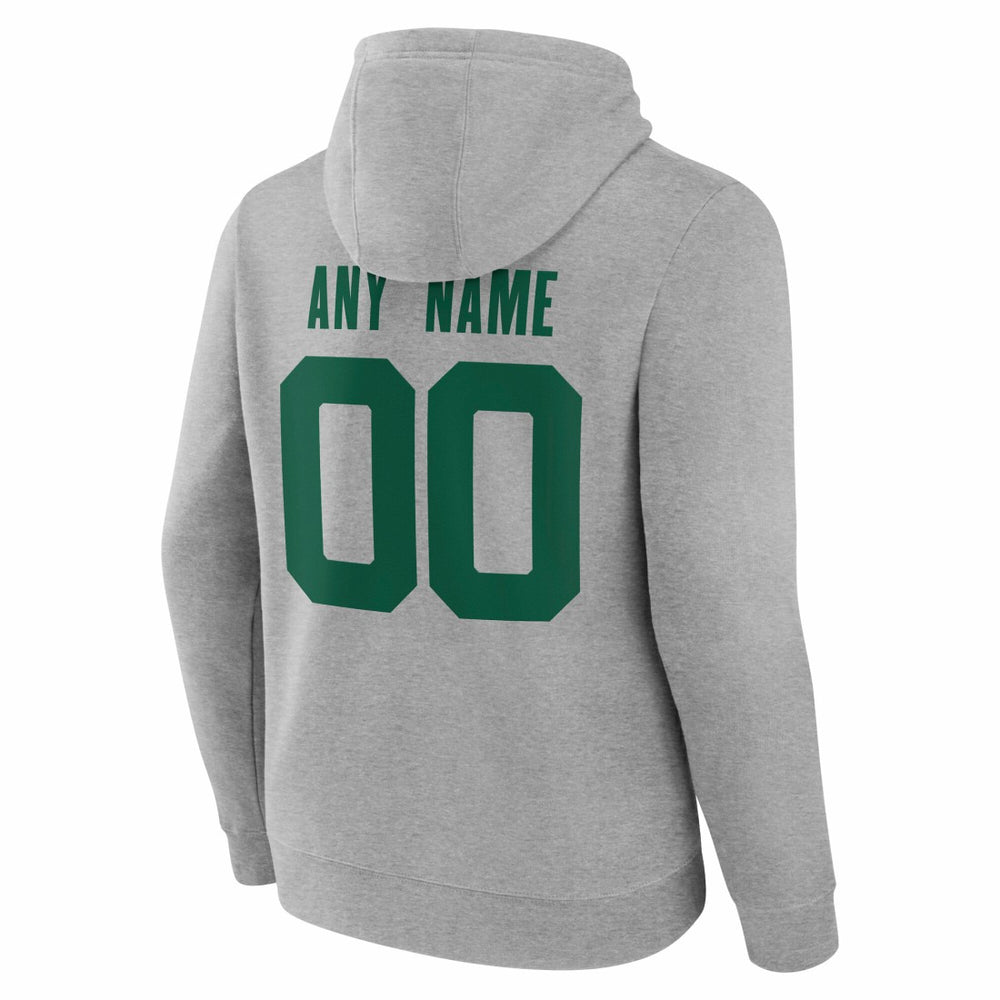 New York Jets Big & Tall Team Authentic Custom Hoodie Gray | NFL